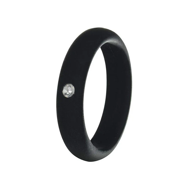 

Luxurious Rhinestone Silicone Wedding Bands Rings for Women Girl Christmas Lover Couple Gifts Jewelry New Year Accessories CN023