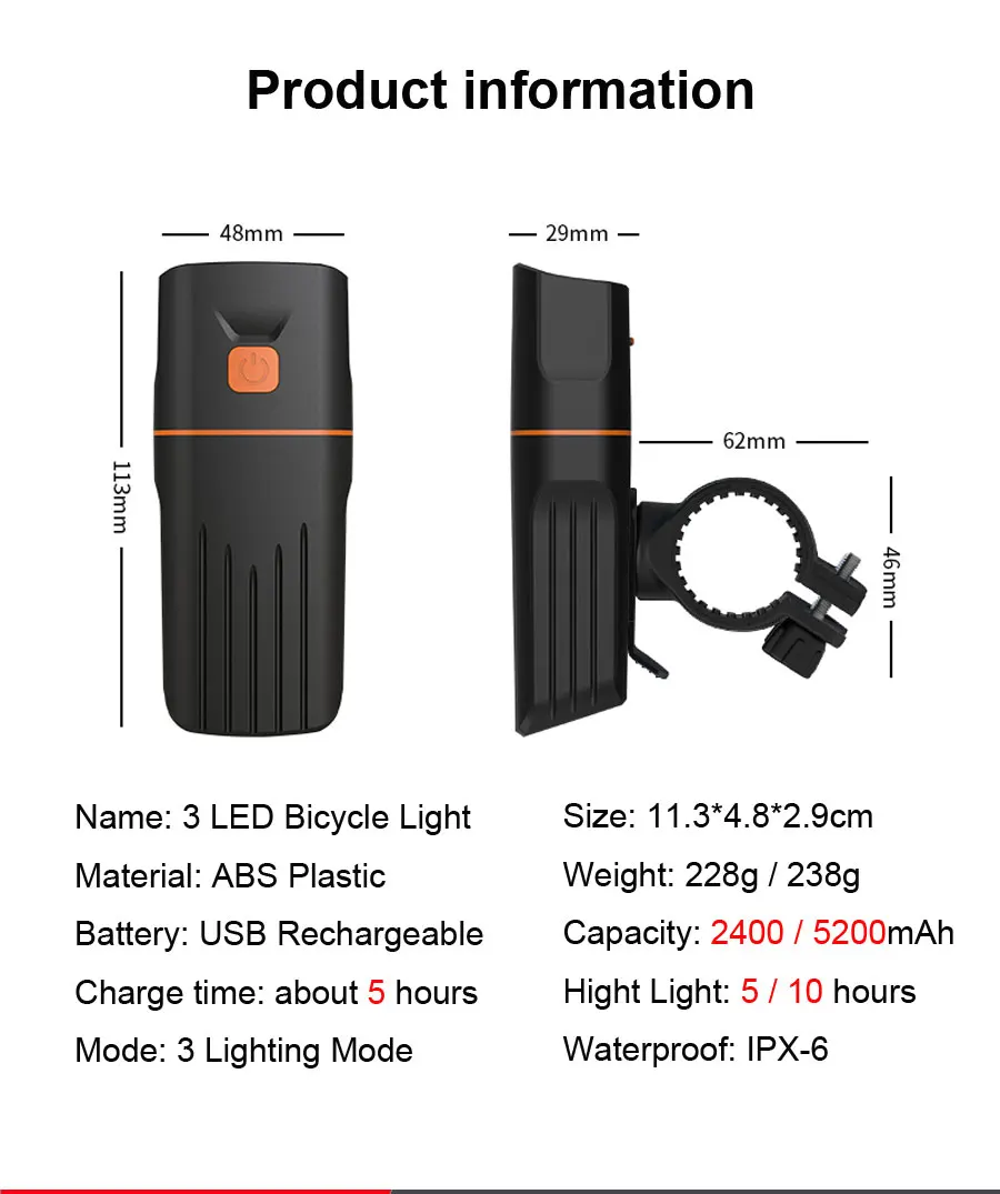 Велосипедный светильник на 5200 мА/ч, внешний Аккумулятор L2 T6, головной светильник, светильник-вспышка, велосипедный светильник, аккумулятор, USB, светодиодный светильник, вращающийся держатель, задний светильник