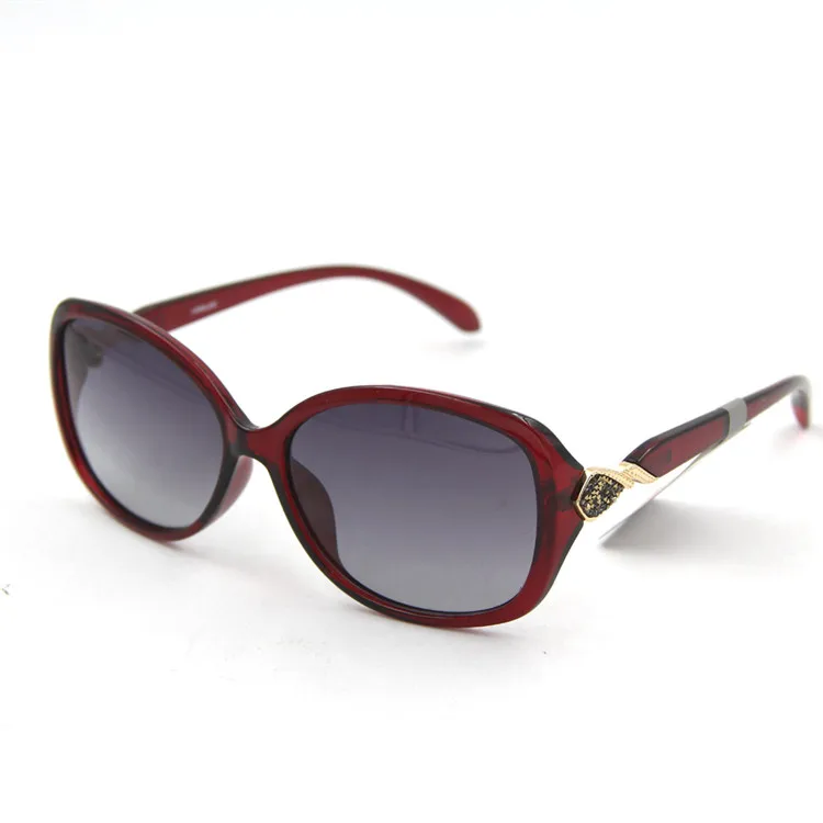 Поляризационные солнцезащитные очки для женщин, женские, алмазные, маленькие, узкие, солнцезащитные очки против УФ, антибликовые, тонкие, De Sol Masculino 98032 - Цвет линз: Wine Red