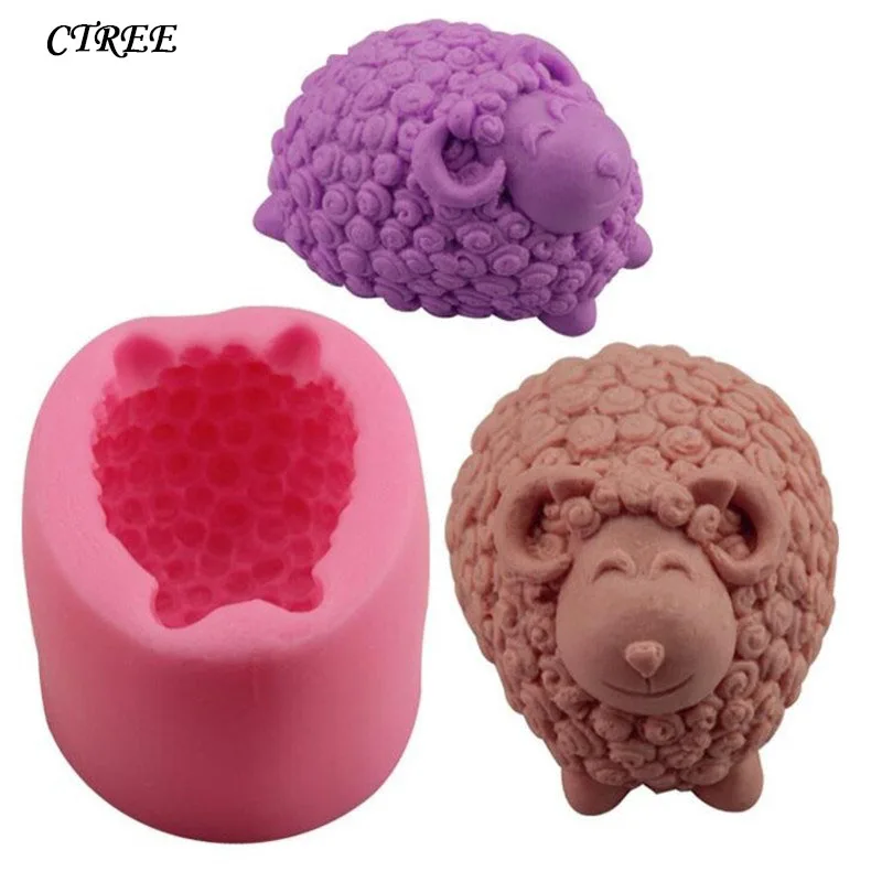 

CTREE 1Pc DIY Sheep Non-stick Silicone Mold Handmade Goat Cake Decorative Animal Soapsilicone Formsfor Kitchen Baking Tools C189