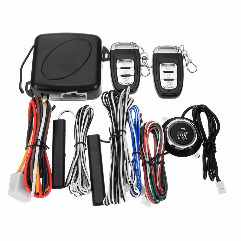 

9PCS Car SUV Keyless Entry Engine Start Alarm System Push Button Remote Starter Stop Auto One-button Start Sound and Light