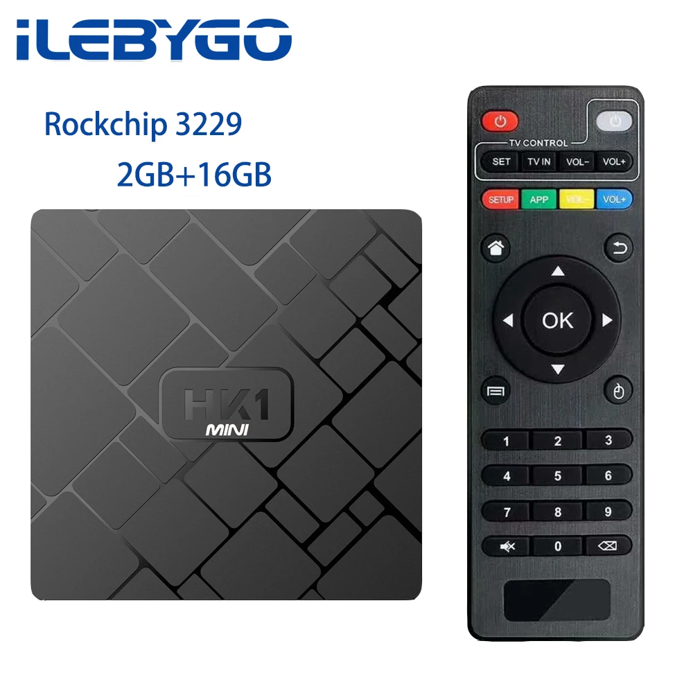 ILebygo HK1mini телеприставку Android 8,1 тв бокс 2 Гб 16 GB Rockchip RK3229 4 ядра 2,4G Wi-Fi H.265 4 K HD Google плеер Smart Box