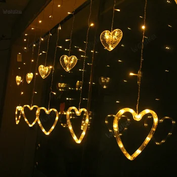 

LED lantern string lamp love curtain lamp decorative lamp net Red room layout teen heart decoration CD50 W02