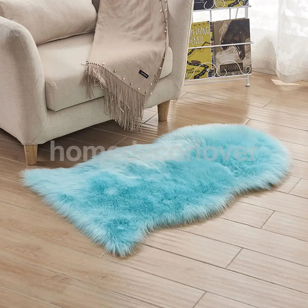 40x60cm Sheepskin Fluffy Skin Faux Fur Fake Rug Mat Rugs For Living Room Bedroom Sofa Floor 