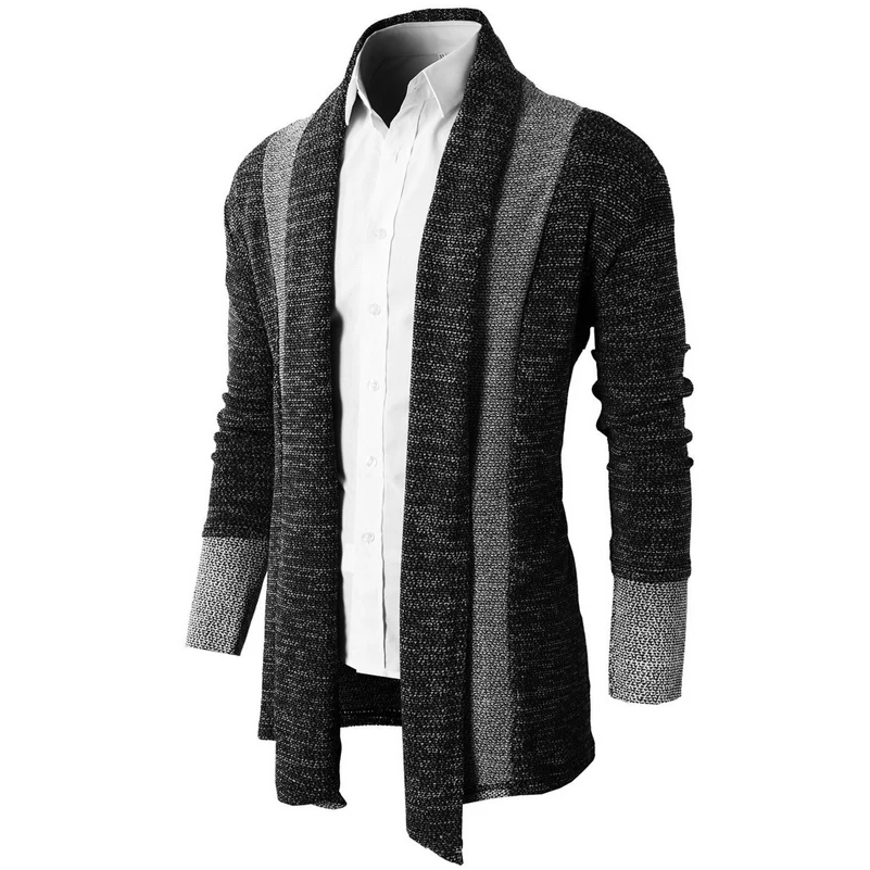 Long Cardigans Men Autumn New Mens Casual Slim fit Sweater