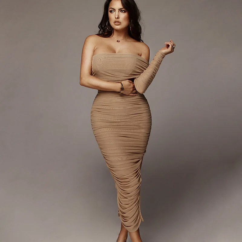 

Zmvkgsoa Bodycon Bandage Dress Women Vestidos Verano Summer Sexy Elegant Sheer Off Shoulder Midi Celebrity Party Dresses Y11518