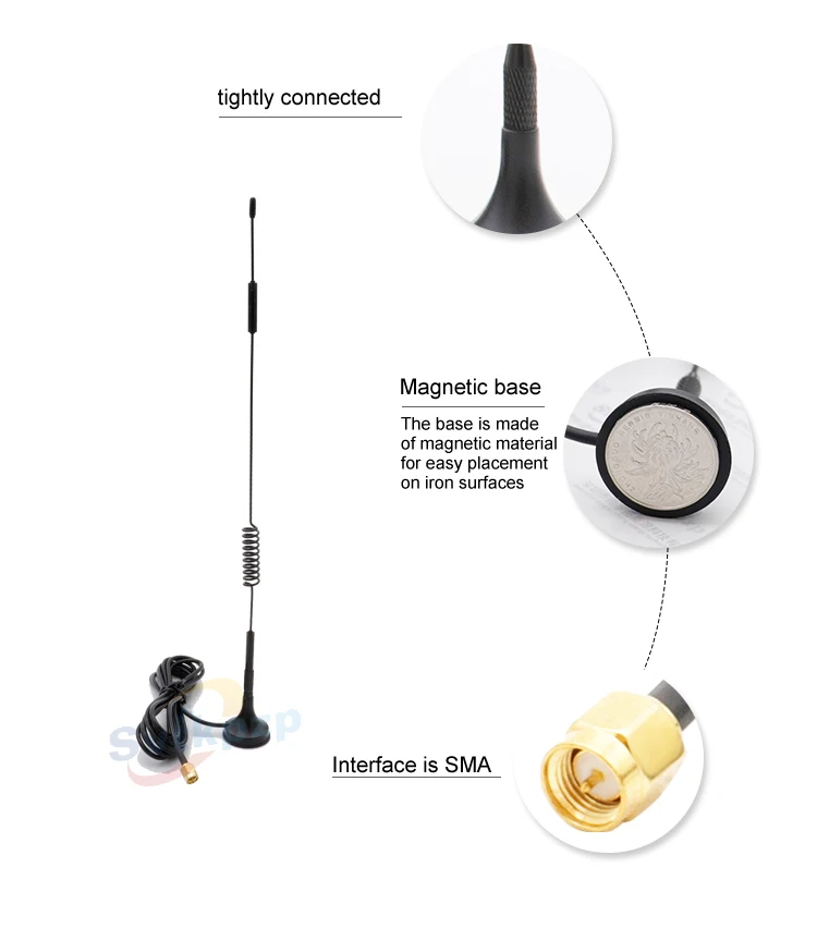 GSM/3g wifi всенаправленная антенна 7dBi SMA Мужская воздушная Магнитная база Присоска 4G антенный усилитель маршрутизатор беспроводная сеть