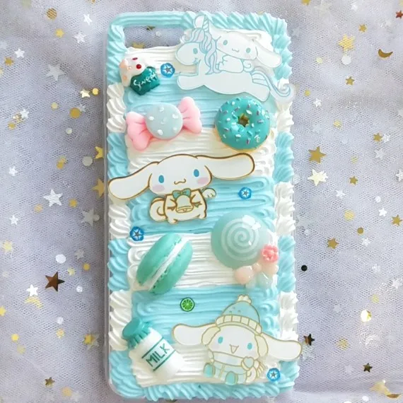 Для iphone X/XS Max DIY чехол 3D Свежий Cinnamoroll чехол для телефона для iphone 8 7 6 6s plus XR ручной работы кремовый карамельный чехол подарок для девочки