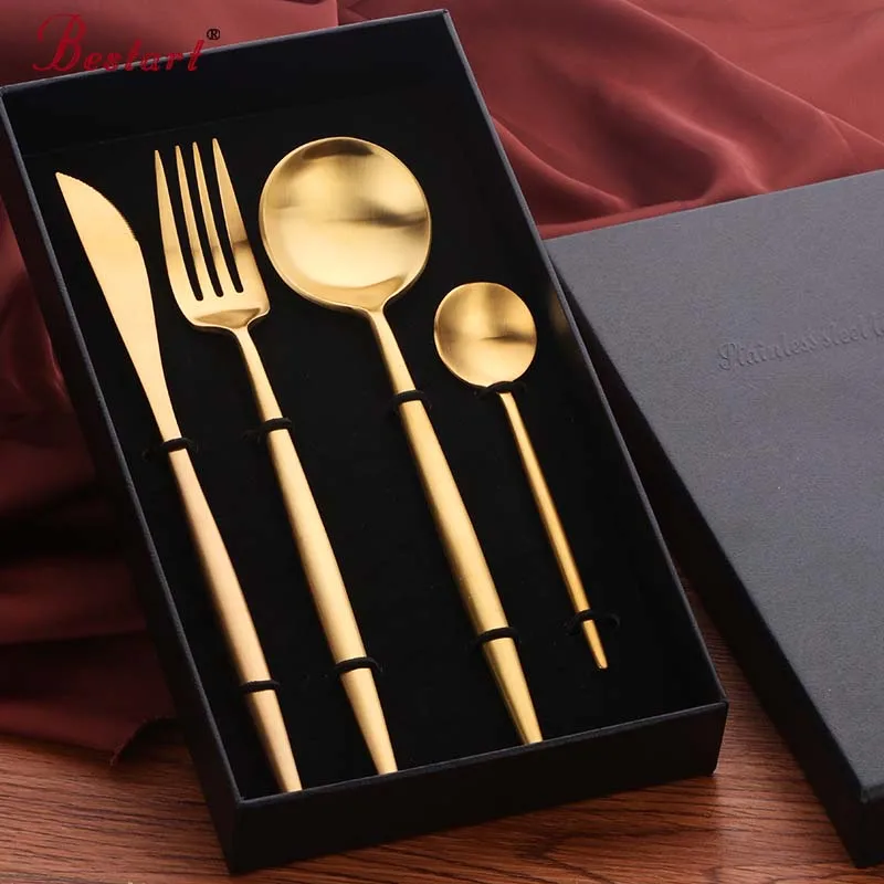 Роскошные cutipol столовые приборы с подарочной коробке 304 нержавеющая сталь в западном стиле черный ужин нож, вилки наборы набор Европейской посуды для вечерние - Цвет: 3