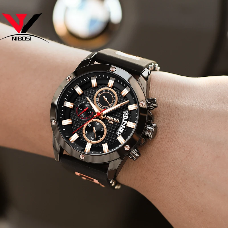 NIBOSI Men Watches 2018 Luxury Brand Sport Watches For Men Waterproof Watch Military Army Quartz Analog Wristwatch Relogio      