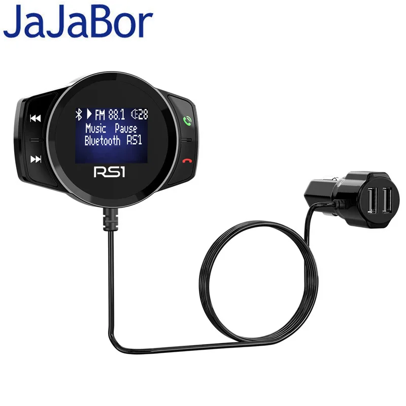 JaJaBor fm-передатчик беспроводной стерео A2DP MP3 музыкальный плеер Bluetooth автомобильный комплект Беспроводное зарядное устройство дисплей напряжения