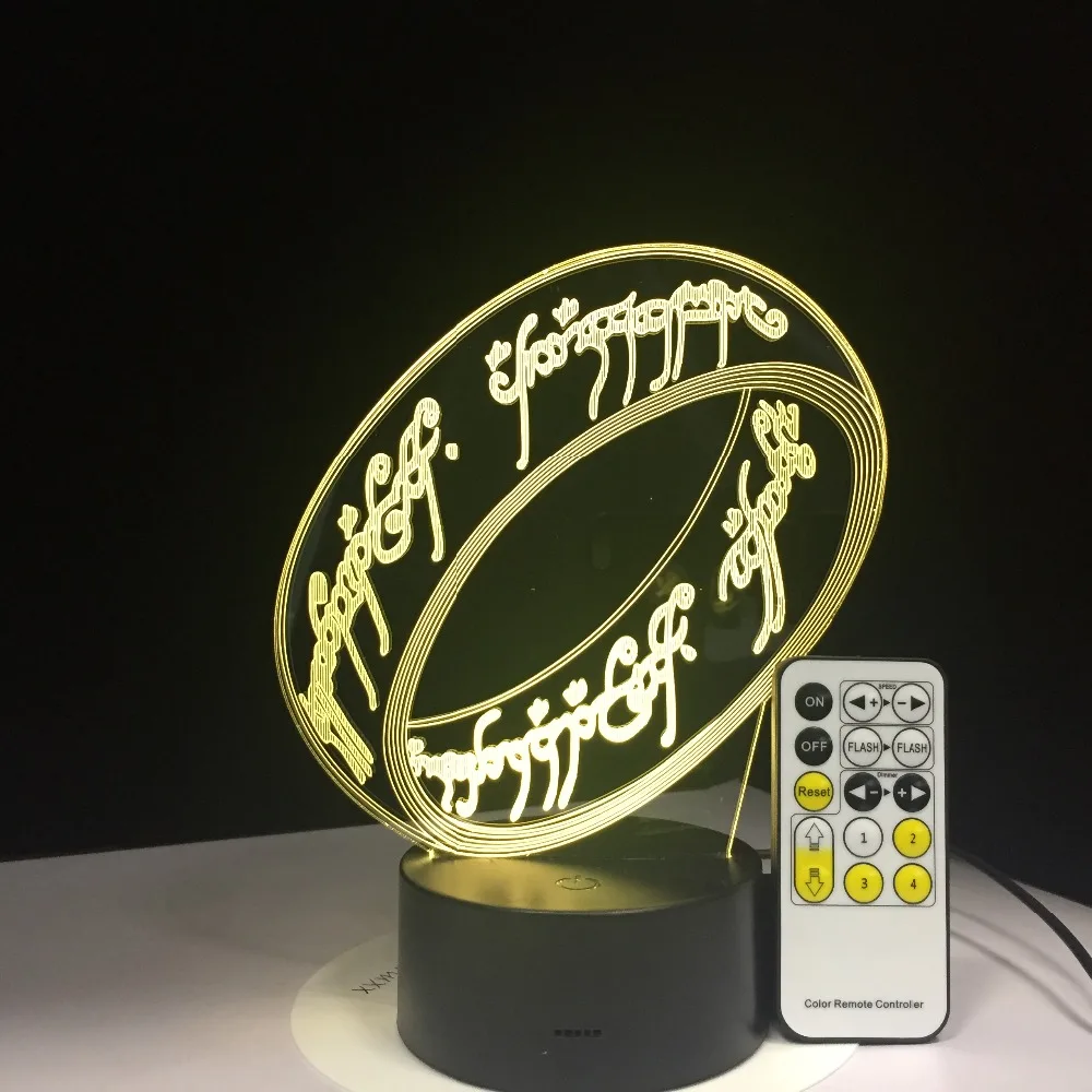  Lord of the Rings 3D Lamp 7 Colors Kids Gift Touch Night Light for Children Holiday 3D Illusion Des - 32901880504