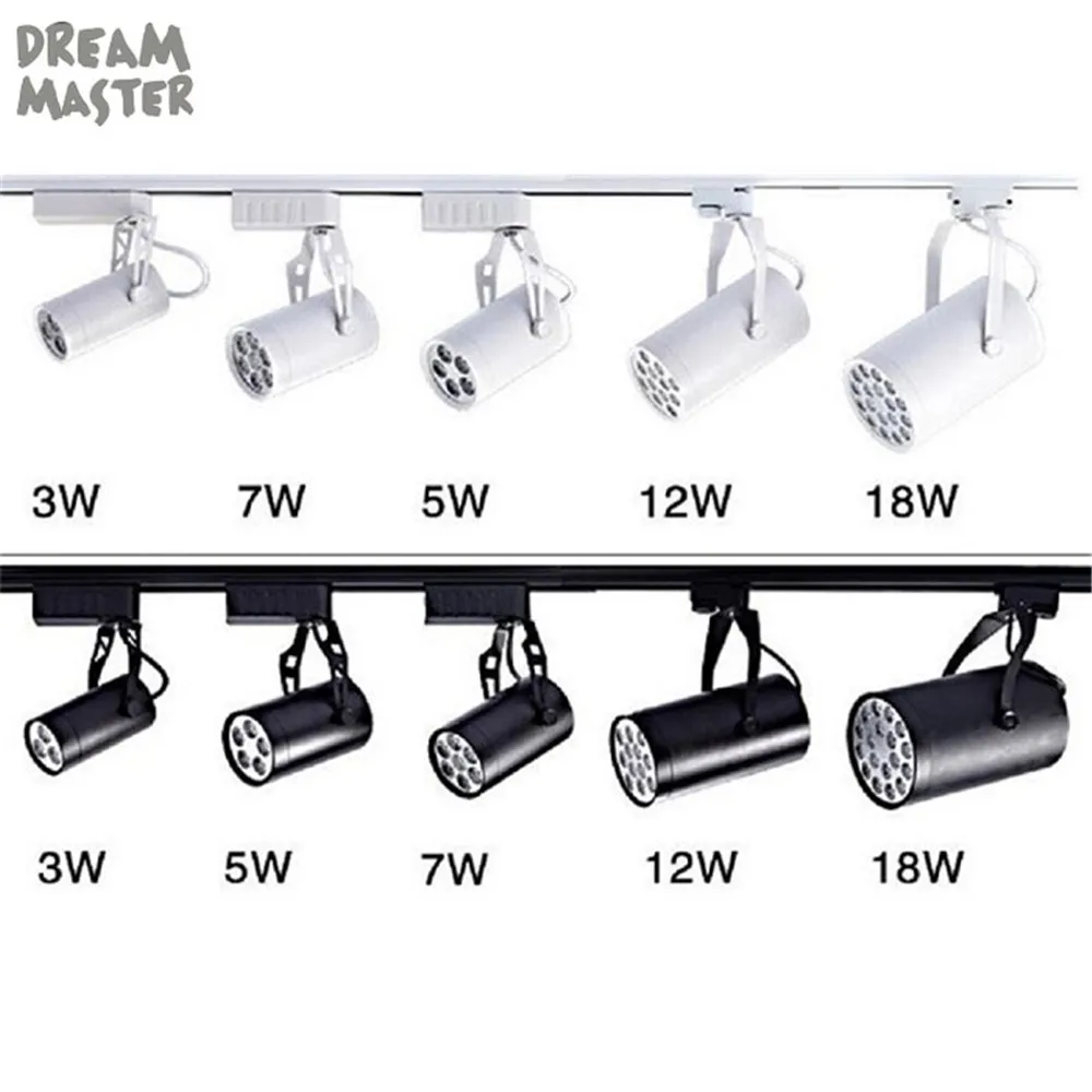 

Modern Black White Cover Housing LED track light 3/5/7/9/12/15/18w spot lamp lights Tracking or Ceiling mounted lighting fixture