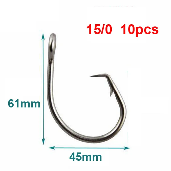 15 I 0 10pcs BlueSea 39960 8/0-20/0 10 шт./упак. Нержавеющая сталь Тунец Круг рыболовные Крючки большая игра тунца круг приманки рыболовные крючки - Цвет: 15 I 0 10pcs