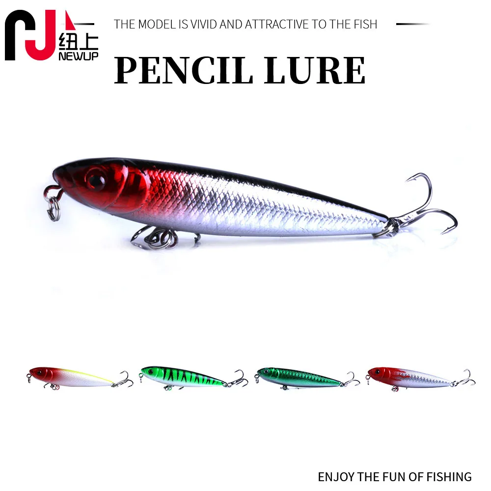 

NEWUP 1Pcs Sinking Floating Pencil Fishing Lure 8cm 9.1g Surface Dying Fish Lures Artificial Hard Bait Pesca Fishing tackle