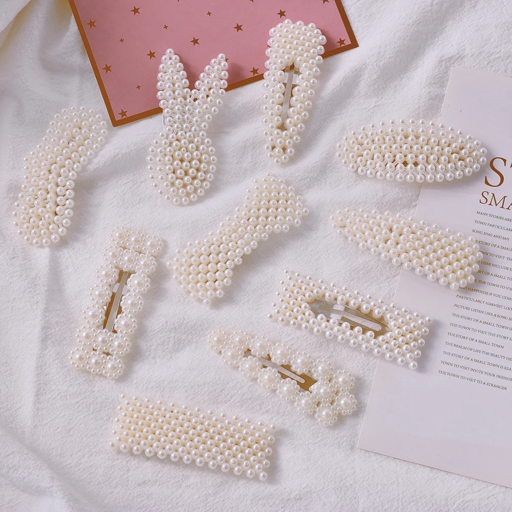 

Ins Style Imitation Pearl Hair Clip Women Girls Elegant Korean Fashion Design Snap Barrette Stick Hairpin Hairgrip Hair Jewelry