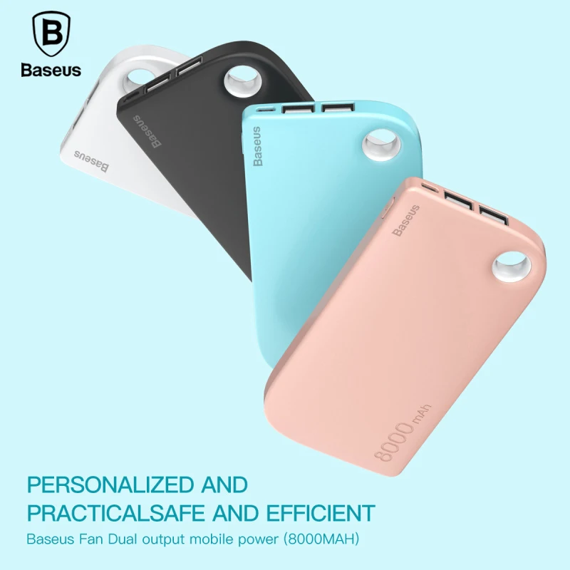 

Baseus 8000mAh Power Bank Dual USB Output fast Charge Portable External Battery Charging For iphone X 7 samsung S9 huawei xiaomi