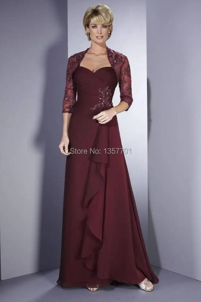 mother of the bride dresses in wine color