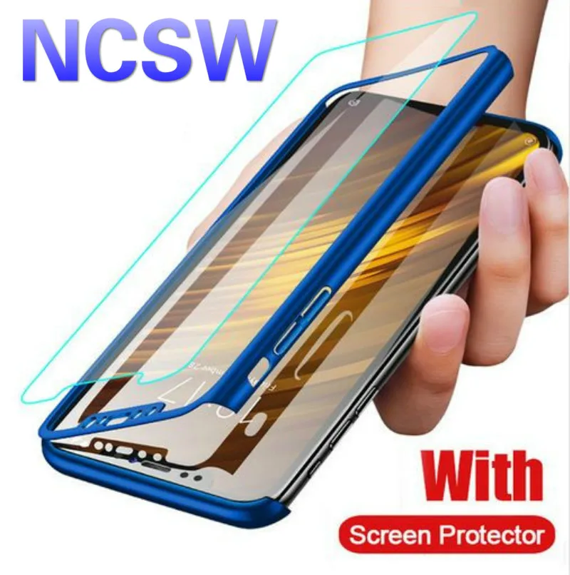 

360 Degree Full Cover Phone Case For Xiaomi Redmi Note 7 6 5 5A Pro 4X 6A Screen Protector Cover Mi 9 8 Lite F1 Case With Glass