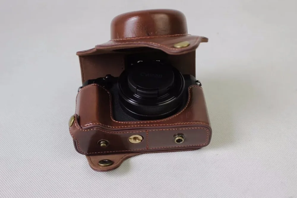 Роскошные камеры Pu кожаный чехол сумка для Canon PowerShot G1XIII Mark III Canon G1X 3 с Сумка для хранения ремень Дно открытие Дело