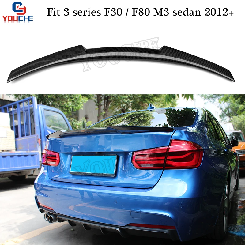 F30 спойлер из углеродного волокна M4 Стильная крышка багажника для BMW M3 F80 3 серии 2012