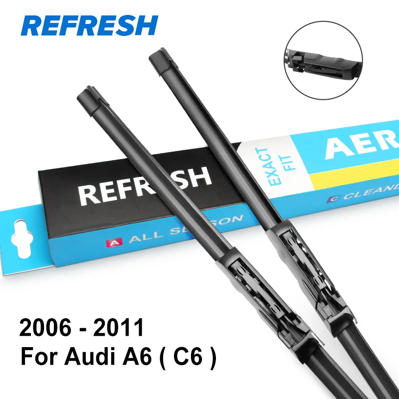 Обновляемые стеклоочистители для Audi A6 C5/C6/C7 подходящий крючок/слайдер/коготь/кнопочные ручки модель года от 1997 до - Цвет: 2006 - 2011 ( C6 )