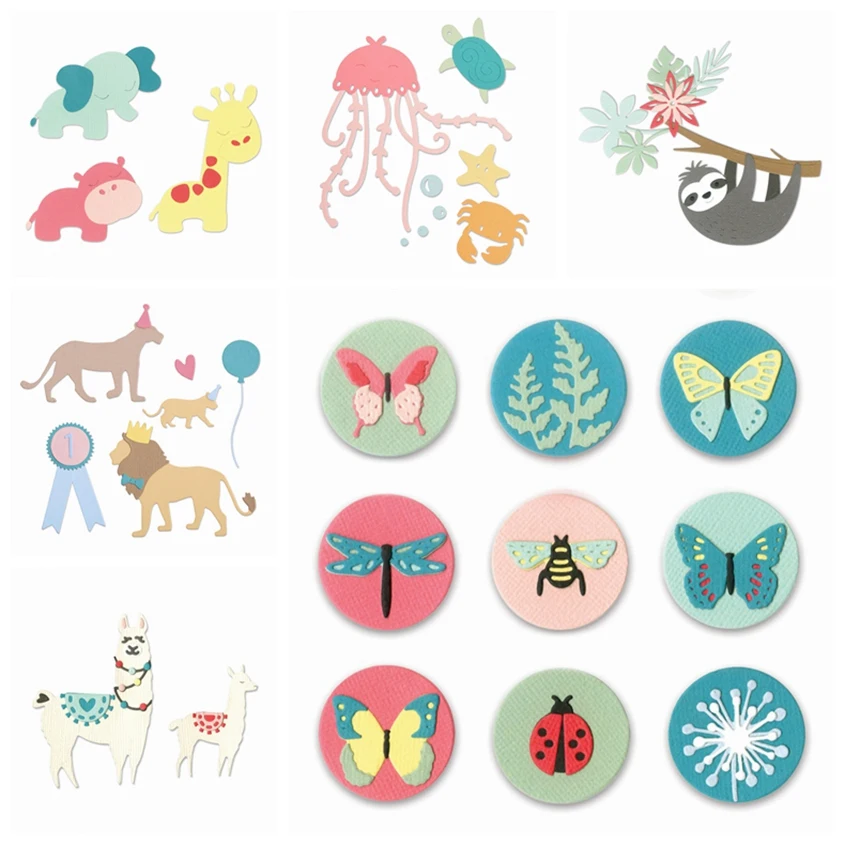 

Mixed Animals Koala Lion Elephant Cutting Dies Paper Card Album Making Scrapbooking Template Embossing Handicraft Stencil Dies
