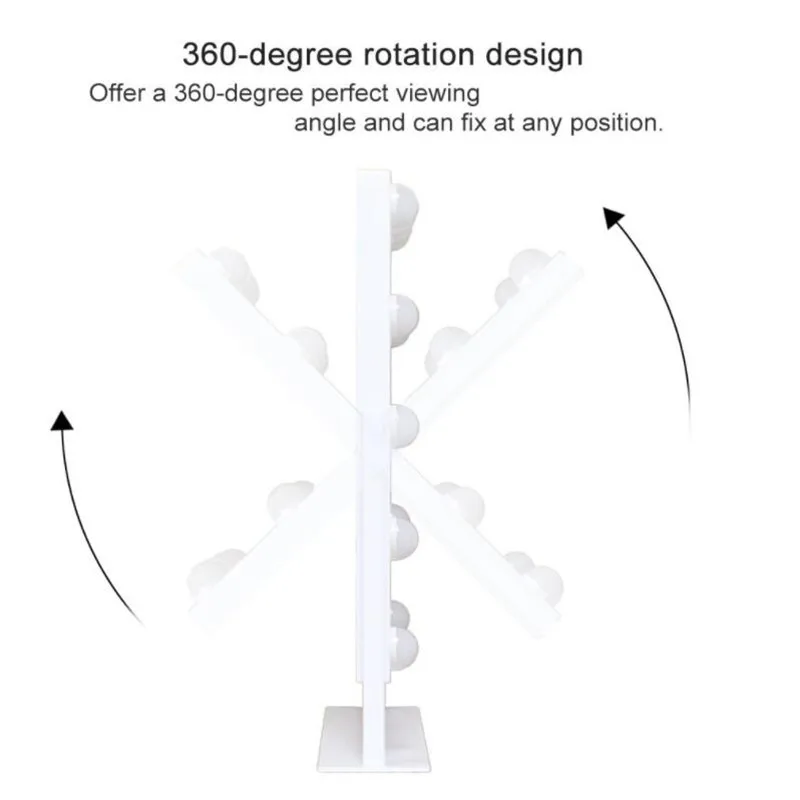 Голливуд монитор со светодиодной подсветкой с 12 светодиодные лампы 360 градусов вращения составляют зеркало WW/NW/CW цвет температура регулируемый