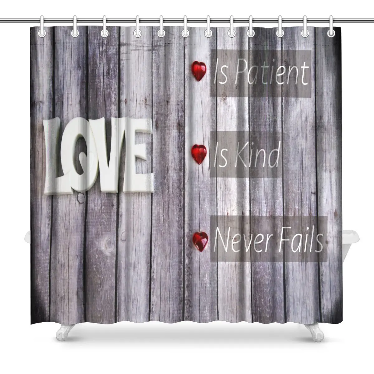Love Is Patient Love Is Kind Bible Verse on Wood Polyester Fabric