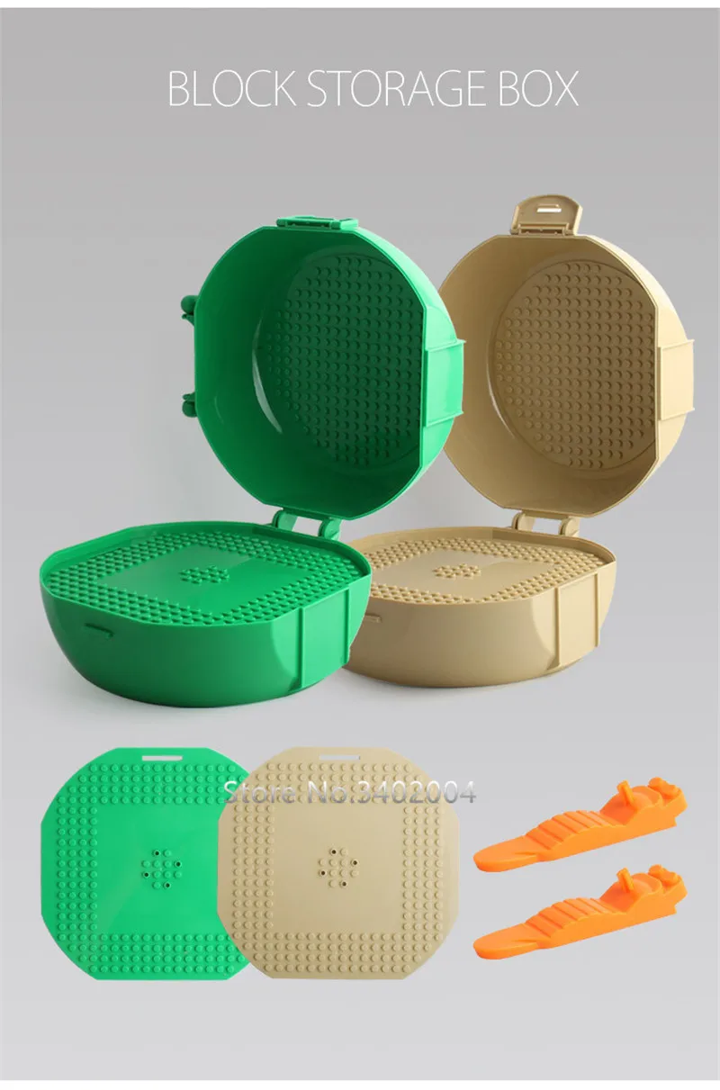 Caixa de Armazenamento Caixa de Tijolos Conjuntos de Blocos de Construção Placa de Base Educativos para Crianças Viajar Portátil Diy Brinquedos 4 Caso Conjuntos De Construção Placa de Base
