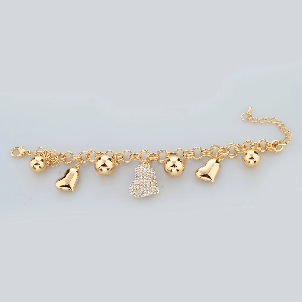 New Design Bracelets For Women Delicate Korean Simple Gold New Design Bracelets For Women Delicate Korean Simple Gold Bangles Heart Charm Bracelet Crystal Bijoux Sbr140202 In Chain Link From