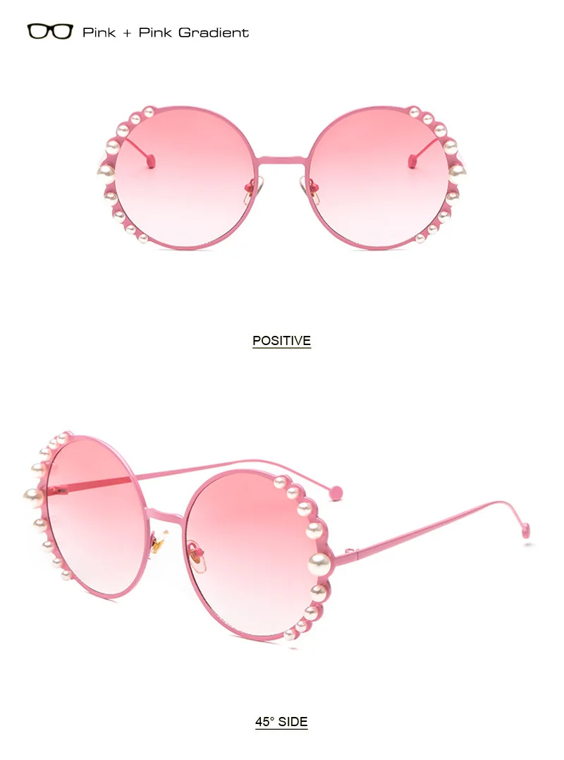 KEDI венецианские круглые градиентные солнцезащитные очки с жемчугом женские Брендовые очки