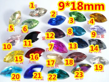 

210pcs/Lot 9*18mm Many Colors Navette Shape Crystal Glass Fancy Stones For Diy Jewelry dress