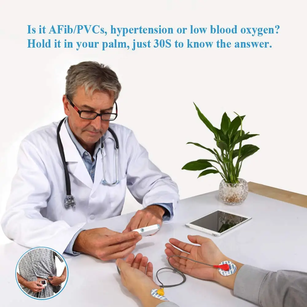  Checkme Pro Sleep Apnea Portable ECG Monitor Home Use Vital Signs Monitor - FDA Cleared - EKG Holte