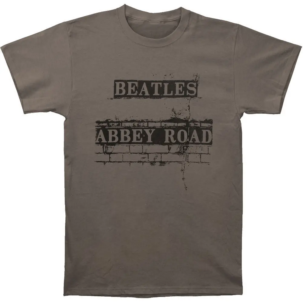 Мужская футболка Abbey Road большая темно-серая с длинным рукавом трикотажная