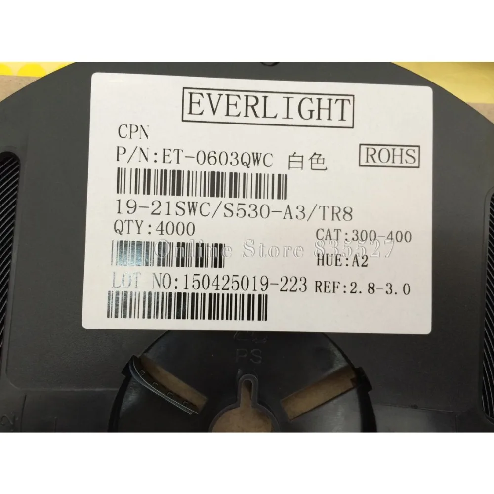 100 шт./лот светодиоды 0603/1608 SMD световые бусины супер яркие 9000 15000K холодный белый