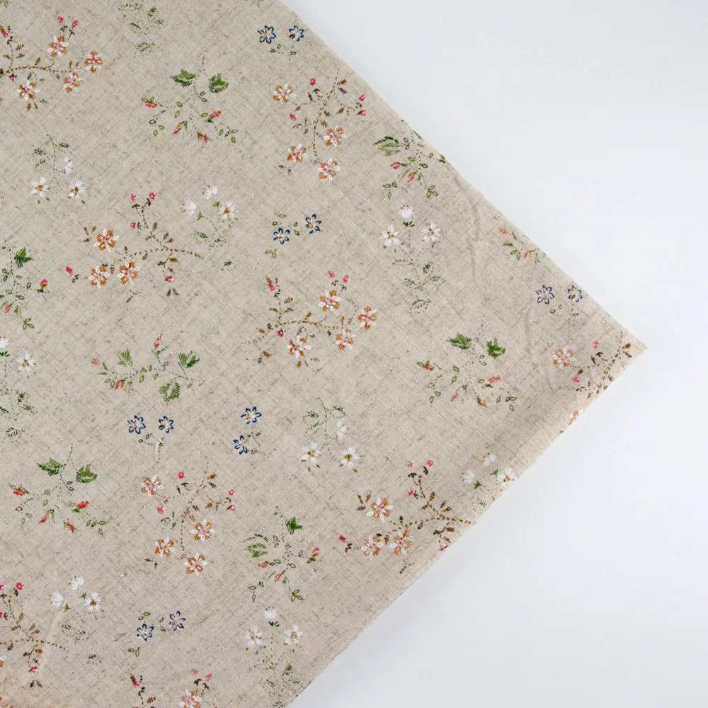 

150cm x 0.5 meter floral print patchwork linen cotton fabric cloth DIY table cloth collection plain curtain material