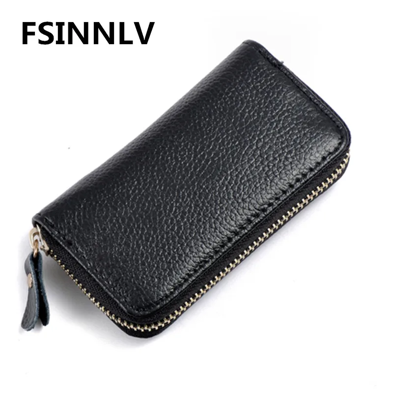 

FSINNLV 2018 Genuine Leather Key Holder Unisex Zipper Key Wallet Keychain 8 Colors Key Organizer Key Bag Car Housekeeper DC38