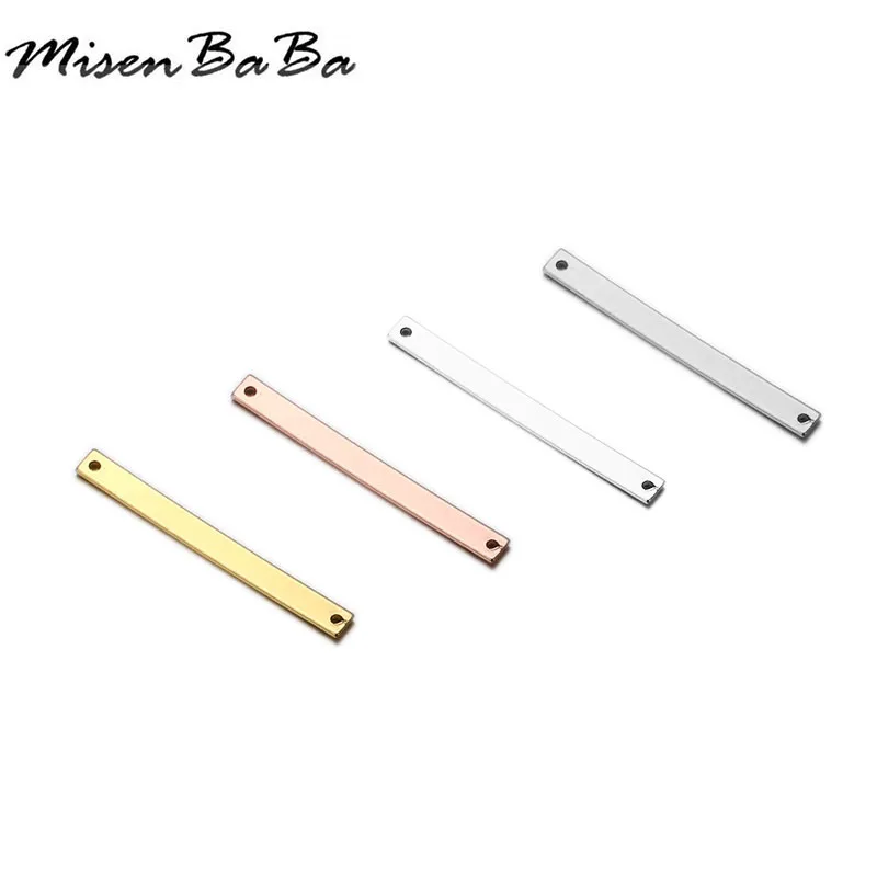 

50Pcs/lot New Copper Material Rectangle Stamping Blank Bar Charm Fit DIY Bracelet Necklace jewelry Bar pendants charms Connector