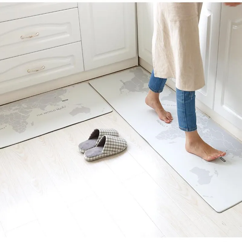 45X75CM+45X150CM/Set Long Kitchen Floor Mat Waterproof/Oil Proof/Anti-skid Carpet Home Anti-fouling PVC Leather Material Mats 45X75CM+45X150CM/Set Long Kitchen Floor Mat Waterproof/Oil Proof/Anti-skid Carpet Home Anti-fouling PVC Leather Material Mats
