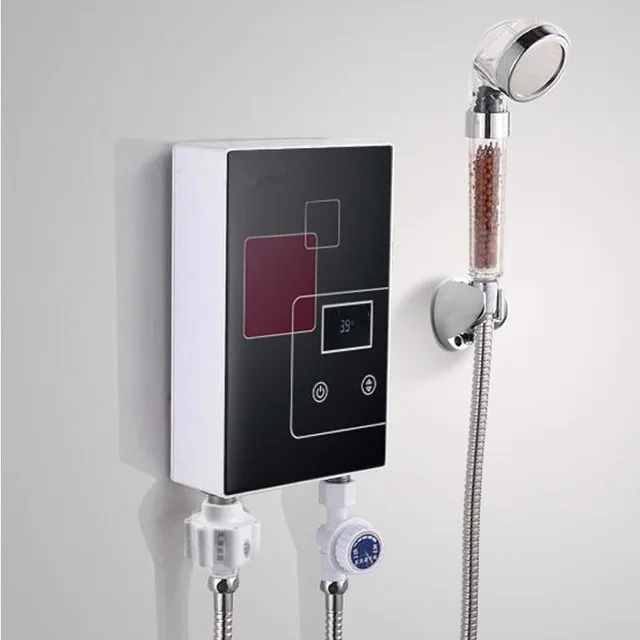 6000 Вт мгновенный Электрический нагреватель горячей воды кран Кухня быстрый нагрев кран Душ нагреватели водопроводные ванная комната светодиодный дисплей - Цвет: Black 8 gears