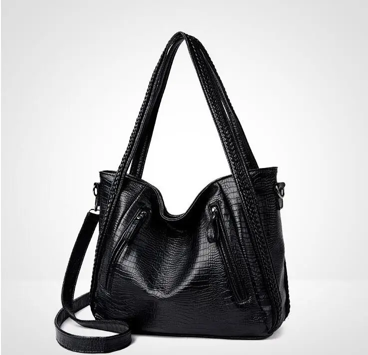 The new version of crocodile tattooed one-shoulder women's bag large-capacity handbag slanting lady's large bag tide_voghion.com