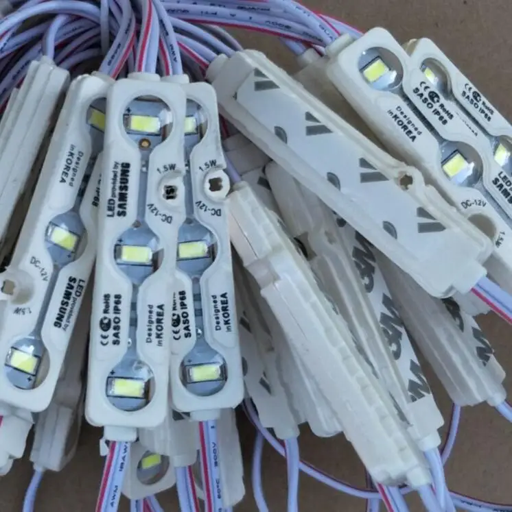IP68 samsung SMD 5730 5630 Светодиодный модуль световая рекламная лампа 1,2 W 3 светодиода знак задняя светильник s Водонепроницаемый дневные ходовые огни 12V Белый samsung чип