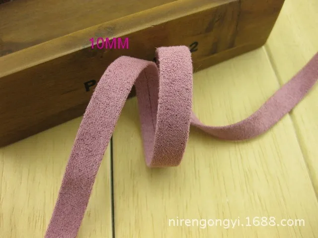 10mm Solid Color Micro Flannelette Suede fabric cloth DIY Hair bowknot accessories material Satin Ribbon 5pcsLot_10