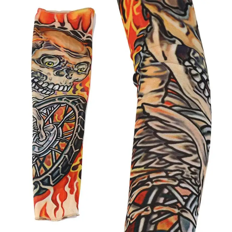 1 шт., многоцветные эластичные накладные временные тату-рукава из сверхтонкого волокна, дизайнерские носки для тела и рук, тату для мужчин ju17. Прямая поставка - Цвет: E