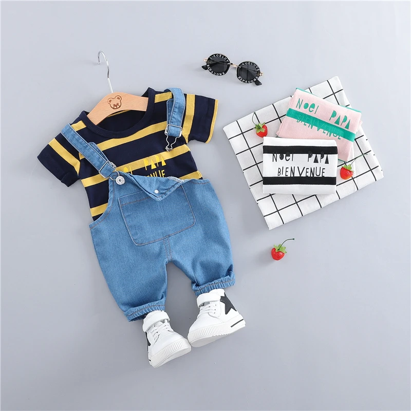 HYLKIDHUOSE 2019 الصيف الطفل الفتيات الفتيان مجموعة ملابس طفل الرضع الملابس الدعاوى T قميص حزام السراويل الاطفال الأطفال زي HYLKIDHUOSE 2019 الصيف الطفل الفتيات الفتيان مجموعة ملابس طفل الرضع الملابس الدعاوى T قميص حزام السراويل الاطفال الأطفال زي