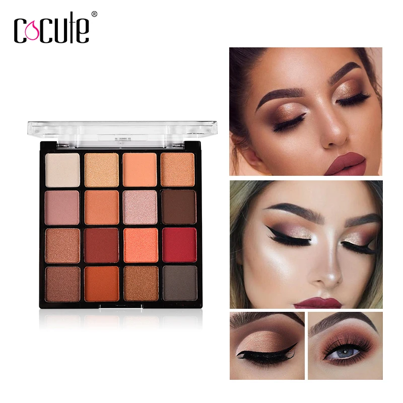 Cocute Make Up Тени для век Палитра профессиональный блеск Тени для век 16 цветов водонепроницаемый матовый макияж Тени Палитра Косметика