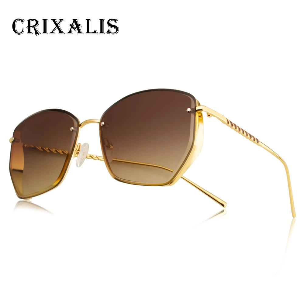 

Crixalis BRAND DESIGN Sunglasses Women Fashion Oversized Square Luxury Sunglasses Female Shades Ladies lunette de soleil femme