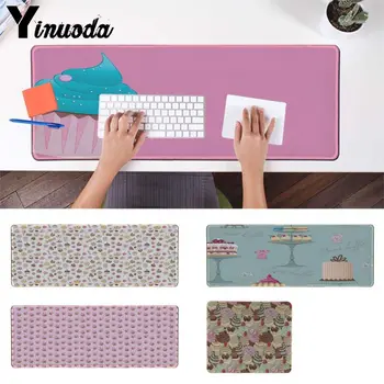 

Yinuoda Birthday present gift cake pattern Natural Rubber Gaming mousepad Desk Mat Gaming Pad mouse Gamer To Laptop Keyboard mat