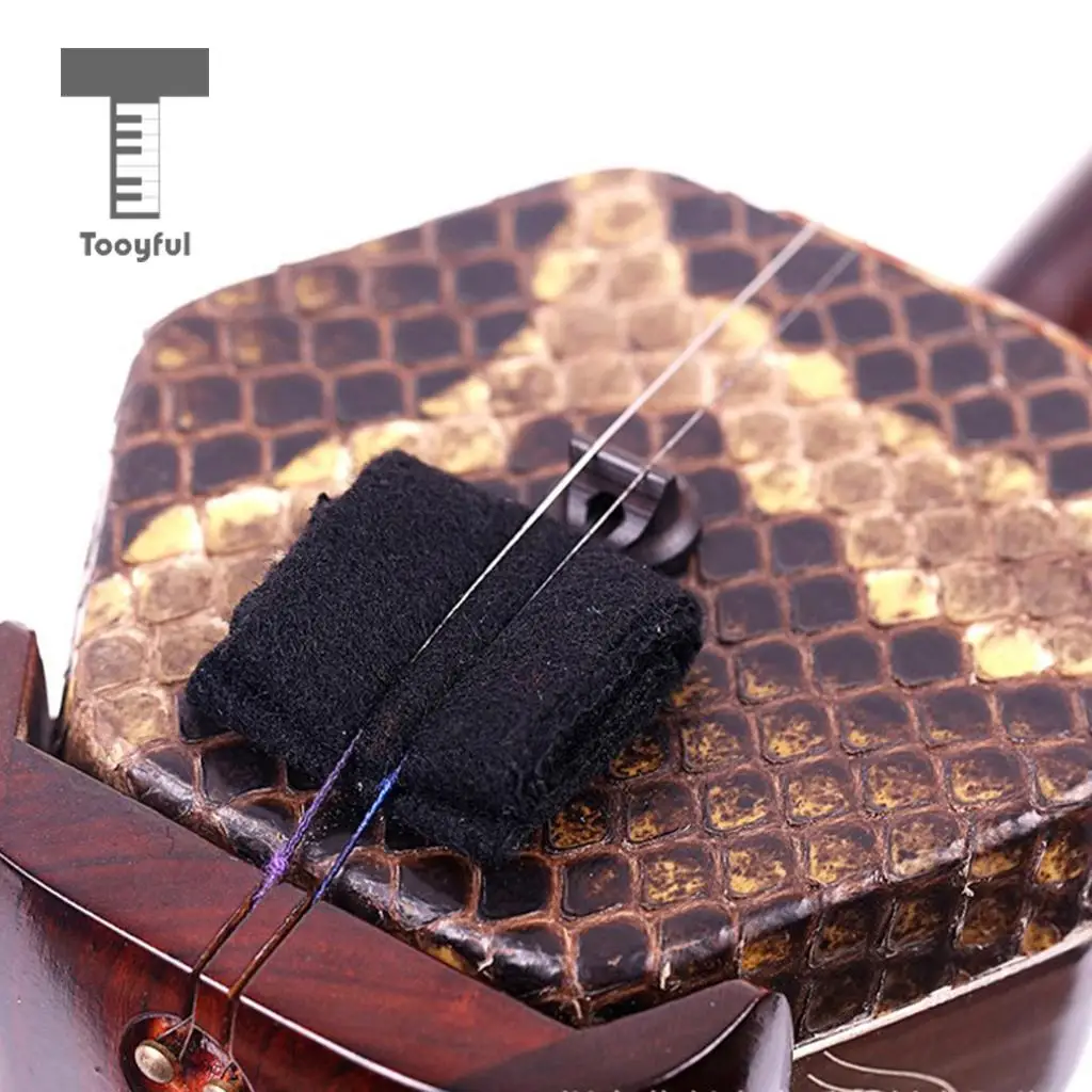 Tooyful Pack of 2 Wool Erhu Silencer Pads Silencing Mats Muffler Erhu Practice Parts Black